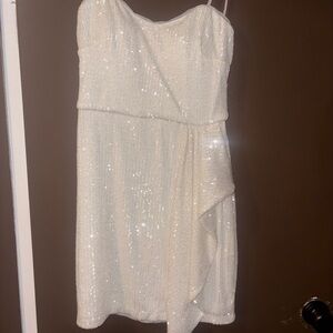 Bridal Aqua Shimmering White Strapless Dress